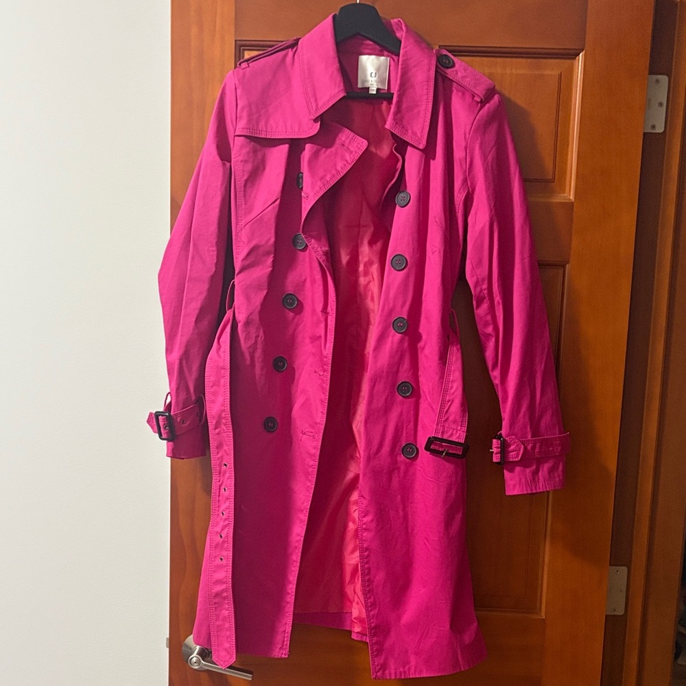 Vibrant Fuchsia Trench Coat for Women